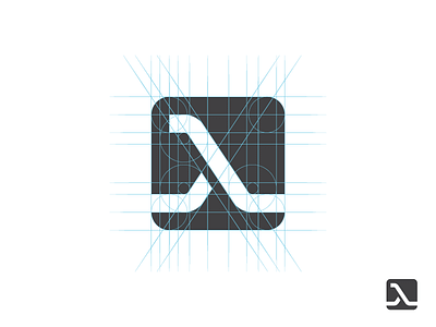 Lambda Logo a app application branding code greek grid identity lambda language letter logo