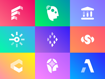 Logo Design - Single Color 🌟 brand branding color element gradient icon identity logo mark portfolio transparency