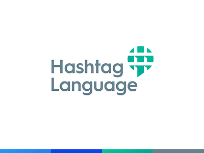 Hashtag Language / Logo Design app chat community educate globe hashtag identity language learn logo negative space social