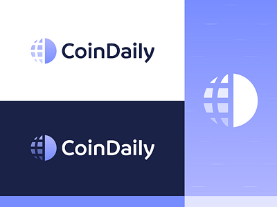 CoinDaily - Logo Design balance coin crypto cryptocurrency currency daily exchange finance globe logo network pay