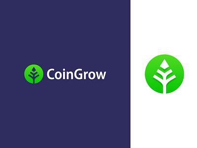 CoinGrow - Logo Design arrow branding coin coin grow crypto grow hexagon identity logo plant tree up