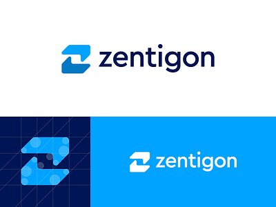 Zentigon - Logo Design create gon hands hold logo share typeface web website z zen zentigon