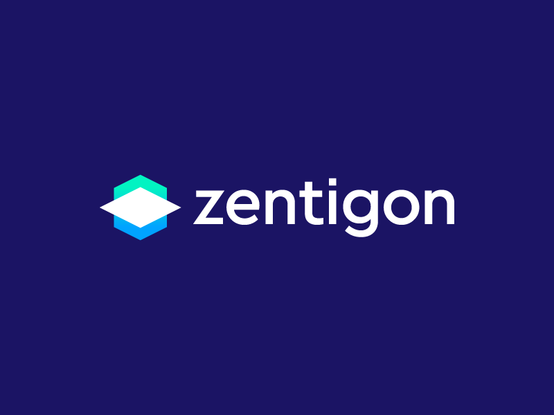Zentigon - Logo Design arrow platform math website create cube abstract calculate logo gon zentigon zen