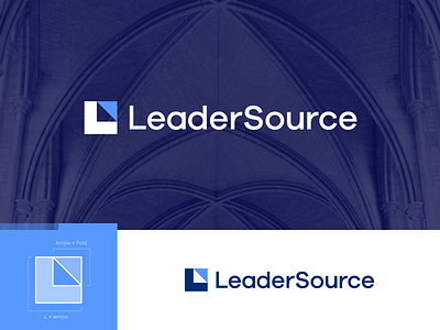 LeaderSource - Logo 4 arrow church faith fold l leader leaders monogram movement