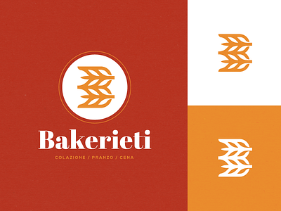 Bakerieti - Logo Design b bake baker bakery branding bread identity italian italy logo monogram wheat