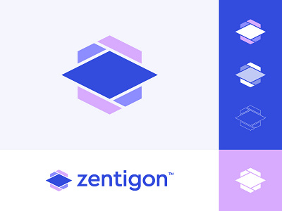 Zentigon - Logo Proposal arrow calculate create gon logo measurement navigate platform webdesign website zen zentigon