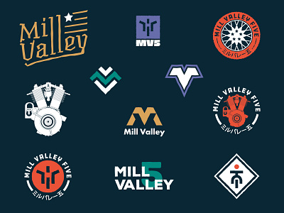 Mill Valley - Identity Exploration bike biker bikers branding california engine exploration harley identity logo logo design mill monogram motor motorbike motorcycle patch symbol usa valley