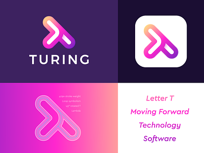 Turing - Logo Design branding code crypto crypto logo fin fintech grid identity identity design lambda logo logo design monogram software symbol t tech technologies technology turing