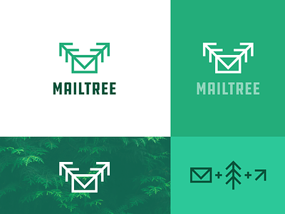 MailTree arrow branding clean creative envelope environment forward green green ann studio identity logo mailtree message messages nature no waste send tree up