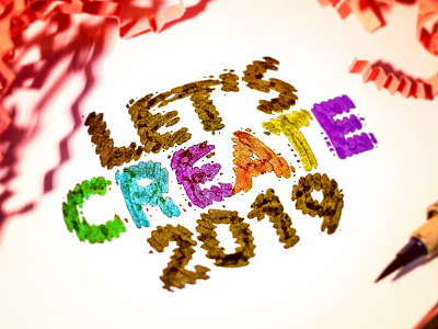 Let's Create 2019! branding brush create creative design handletter holiday identity letter lettering logo logo design typography