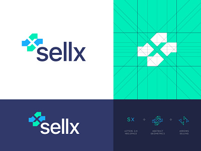 Sellx - Logo Design abstract arrow buy elevate identity design lead leads letter logo logo logo design monogram negative space platform remote s sell selling shift traffic x