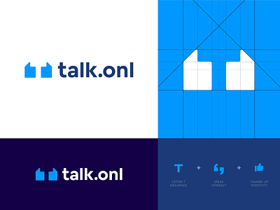 Talk - Logo Design abstract balance branding coach connect grow help human identity letter lettering life logo monogram online personal support talk thumbs wordmark