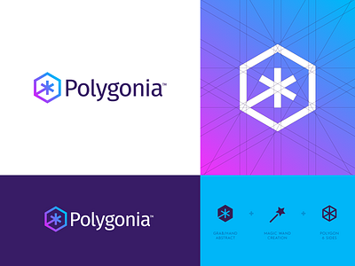 Polygonia - Logo Design branding creative logo hexagon icon icon design identity design jeroen van eerden logo logo design logo grid magic magic wand polygon polygonia polygons star