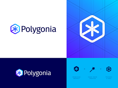 Polygonia - Logo Design branding creative logo hexagon icon icon design identity design jeroen van eerden logo logo design logo grid magic magic wand polygon polygonia polygons star