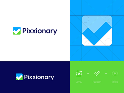 Pixxionary - Logo Design 🖼️ arrow branding camera shutter education identity desgn letter monogram logo logo design logo monogram media modern logo modern logo design online p photo picture pictures stacked wordmark wordmark logo