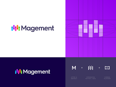 Magement - Logo Concept abstract applications branding data service grid icon identity integration lettering logo logo design logo project magement mark monitoring monogram platform symbol