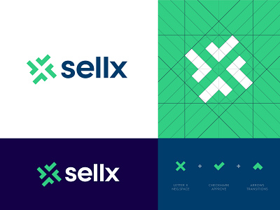 Sellx - Approved Logo Design abstract arrow buy check elevate identity design lead leads letter logo logo logo design monogram negative space platform sell selling shift stock traffic x