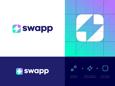 Swapp Dribbble app app icon application bolt branding branding design identity identity design logo logo design logo grid logo icon spark swapp