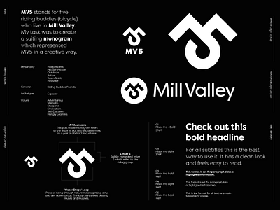 Mill Valley 5 - Logo Design 🚵🏻 5 activity bicycle bicycles biker bikers branding california drop hill identity lettering logo logo design m mill mill valley monogram mountains valley