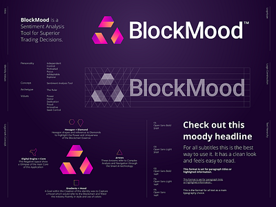 BlockMood - Logo Design abstract analysis block blockchain branding crypto crypto currency crypto logo currency grid icon identity design lettermark logo logo design monogram mood sense ui vibe