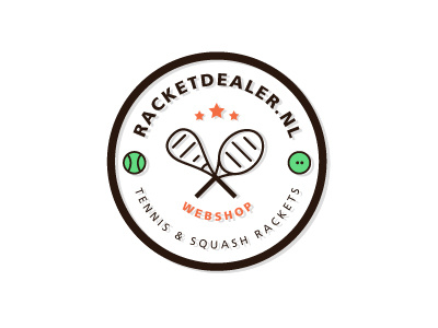 Racket Dealer - Variation. align badge dealer identity illustrator logo mark racket rackets retro round shop squash tennis vector web