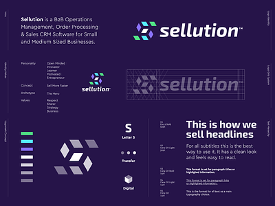 Sellution - Logo Design 📊 b2b create crm crm software cube digital ecommerce logo design manage management money process s mark s monogram sell selling sellution sollution transfer visual identity