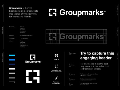 Groupmarks - Logo Design ↗️ arrow brand identity branding engage extension g logo grid group marks icon identity letter lettering logo logo design mark monogram storytelling symbol team