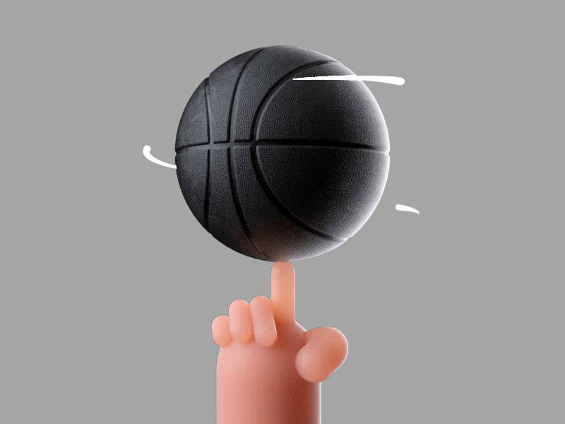Hello Dribbble 3d 3danimation animation basketball cgi character cinema4d design dribbble geometric hand illustration
