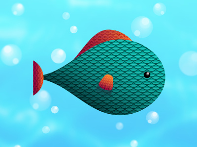 Just Keep Swimming 3d animal art bubbles fish graphic art graphic design illustration illustrator ocean sea swim swimming