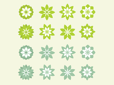 Helcha Gardens branding design flower garden geometric icon illustration logo vector