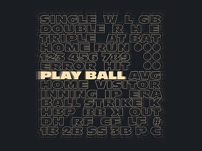 Night Game baseball font grid lettering mlb sports type typography vector words