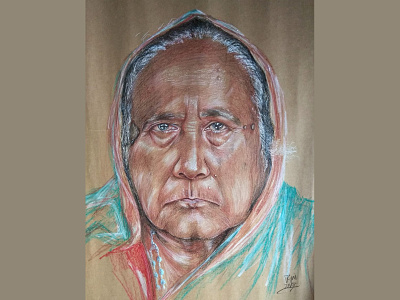 Color pencil sketch(my grandmother) artwork canvas art cartoon cartoon character color pencil sketch colourfull illustration drawing portrait realistic portrait painting sketch