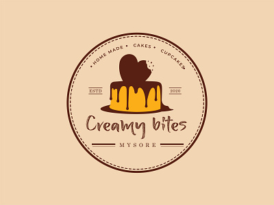 Creamy bites branding design illustration logo minimal typography vector