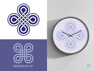 Celtic knotwork logo with a clock mockup