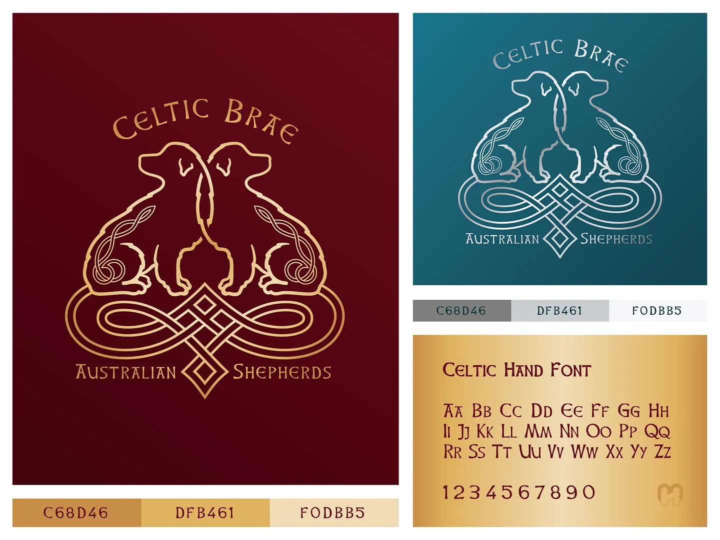 Celtic Style Logo Design for Australian Shepherd Kennels