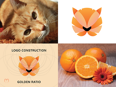 'Orange cat' logo design animal clinic animal shelter animals cat design golden ratio logo logo design logotype orange pet groomer pet shop pet taxi pets vet veterinarian veterinary clinic