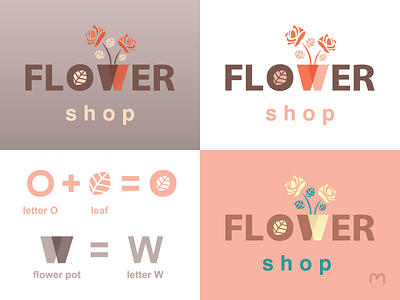 Flower Shop Logo design creative logo idea design flower shop flowerpot graphic design logo logo design logo designer logo maker logo presentation logotype roses