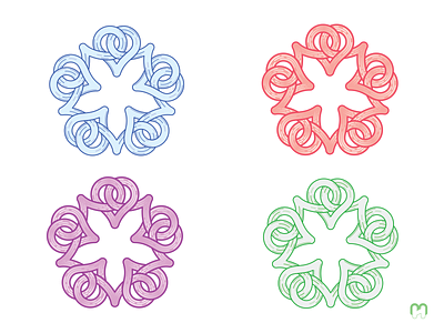 Celtic knot with hearts - color variation