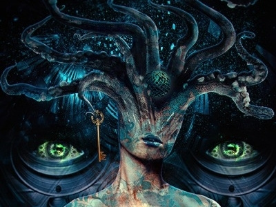 The Impossible Heart blue cthulhu dark digital art horror surreal tentacle valentine