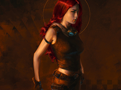 Mara Jade character digital painting drawing mara jade patreon skywalker star wars steampunk