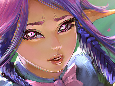 Runaway girl anime colorful drawing fantasy girl illustration playful