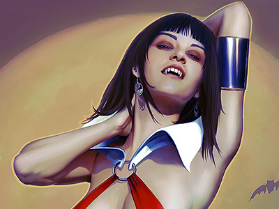 Vampirella 2015 Color Variant comic digital painting fanart fantasy vampirella