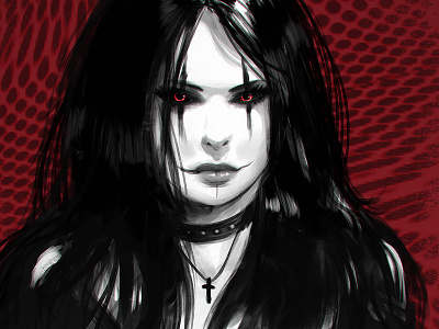 Crow Girl crow dark digital painting fanart girl gothic ink portrait sketch