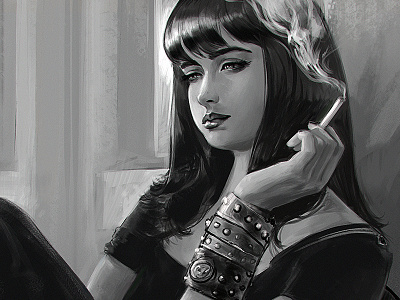 Jane Margolis / Breaking Bad - Character Study breaking bad bw cinema composition digital painting fanart portrait