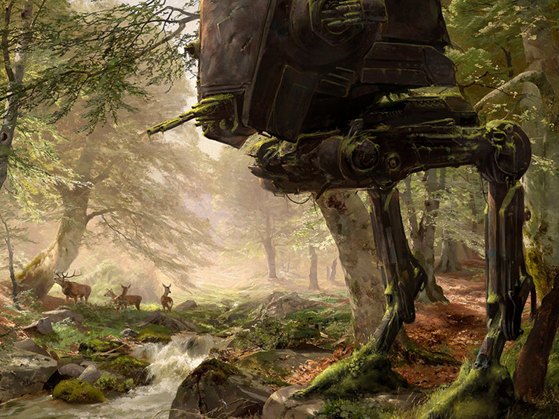 Abandoned AT-ST in the Forest by Oliver Wetter on Dribbble