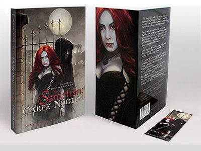 Seraphim: Carpe Noctem - Book Cover Illustration / Print book cover art book jacket bookmark character driven editorial fold booklet illustration layout proof screendesign vampire novel