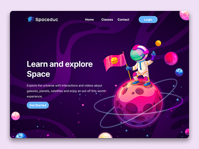 Space Web UI concept app branding design illustration logo planet space ui web web design world