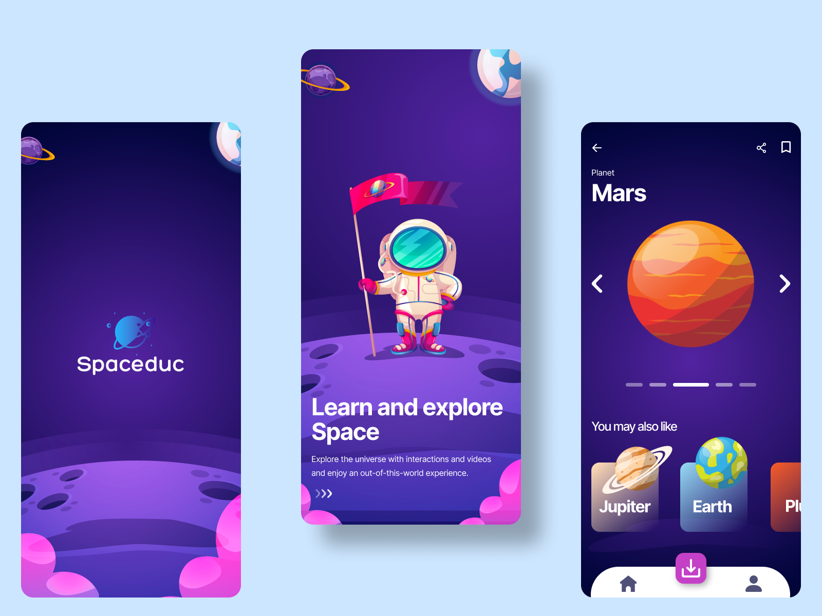 Space App UI concept by Felipe on Dribbble
