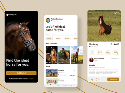 Horse sale App | UI Design animal app badajoz branding design horse horses sale spain ui ux web web design