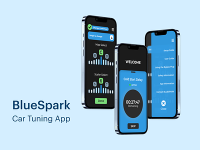 BlueSpark - Car Tuning App ios mobile app redesign ui visual design